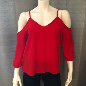 Cold Shoulder Red Shirt